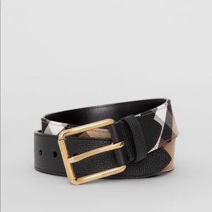 Burberry house check and leather belt